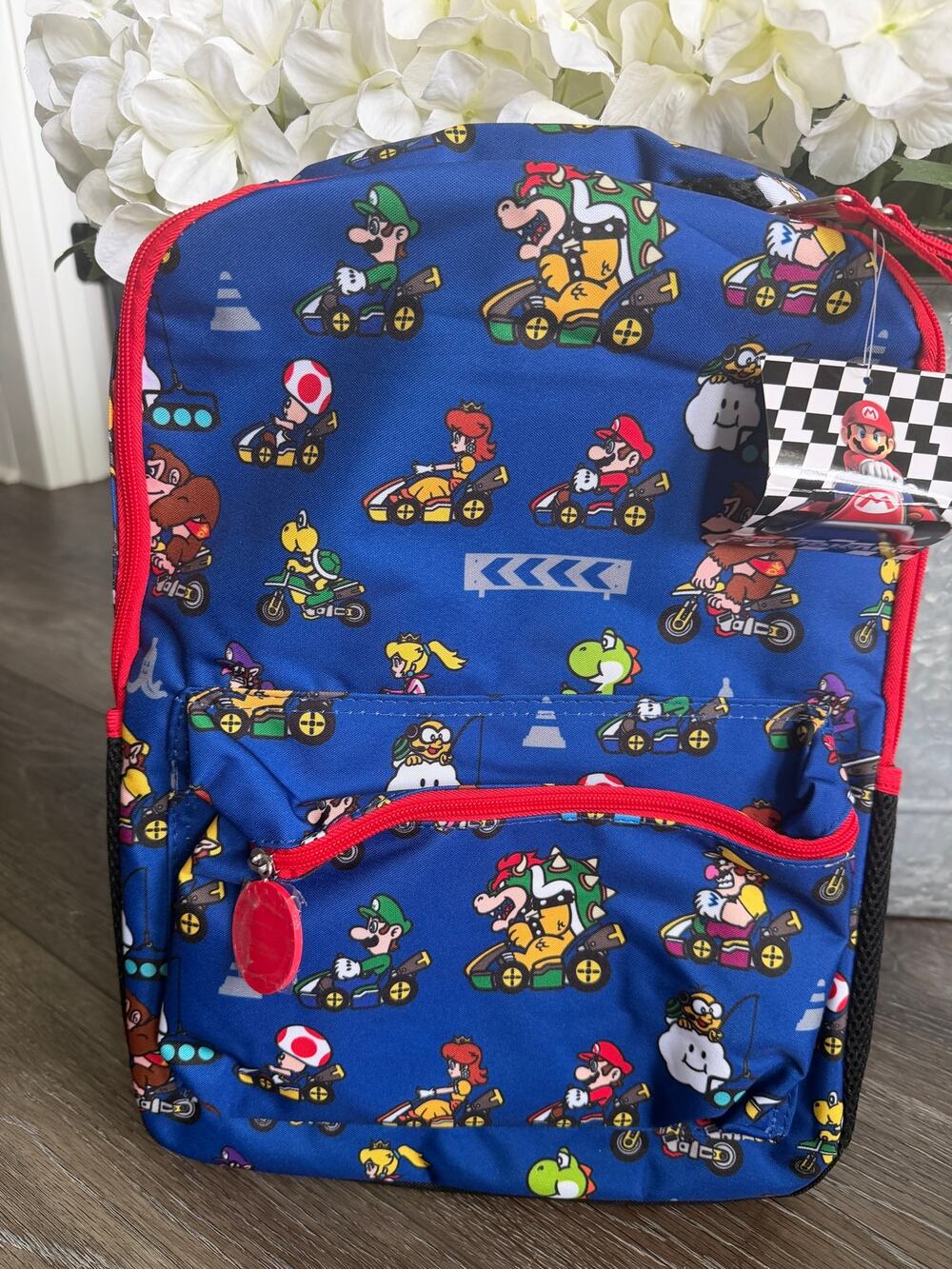 Nintendo Mario Kart 16" School Backpack Blue Kids Book Bag New